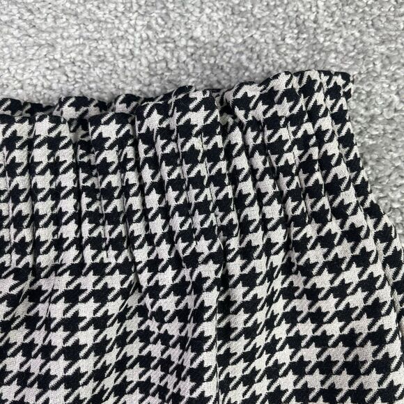 J. Crew Mini Skirt Women’s 0 Black White Houndstooth Pull On Wool Blend Lined - Picture 2 of 11